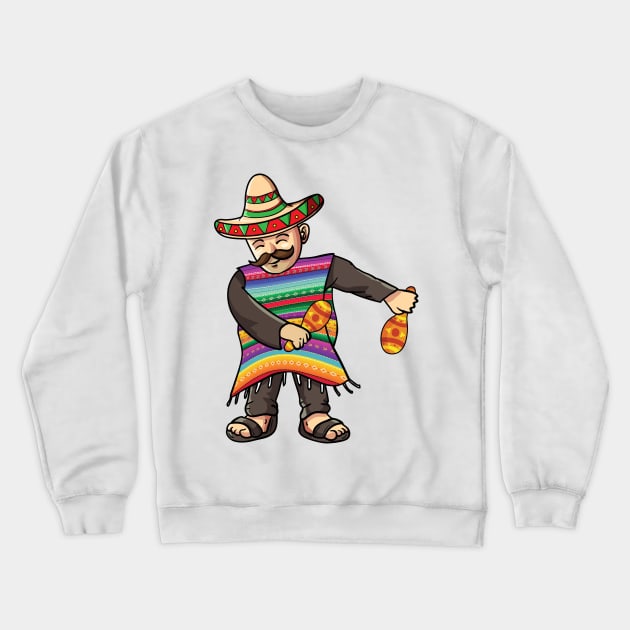 Funny Cinco De Mayo Sombrero Mexican Flosing Poncho T-shirt Crewneck Sweatshirt by garrettbud6